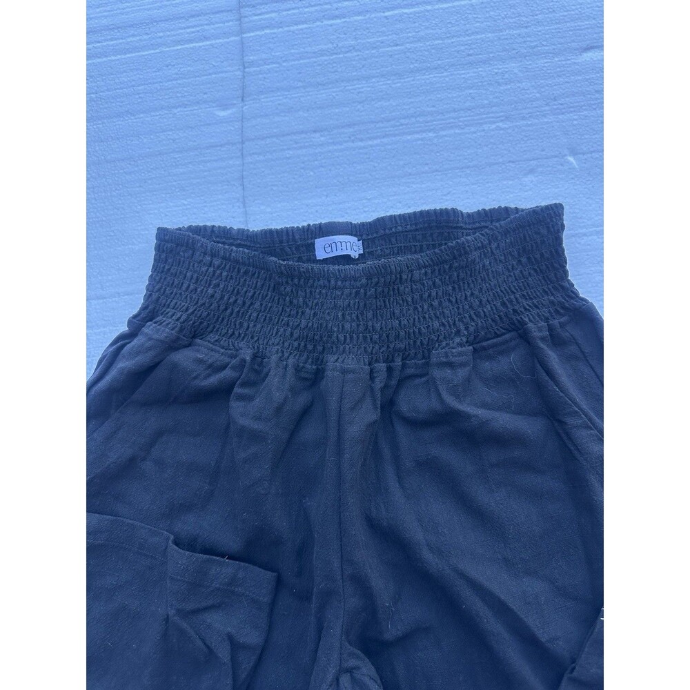 EMME Black Elastic Waist Trousers Sz XL - Picture 2 of 4